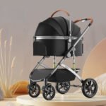 Luxury Cat Stroller with Detachable Carrier