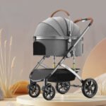 Luxury Cat Stroller with Detachable Carrier